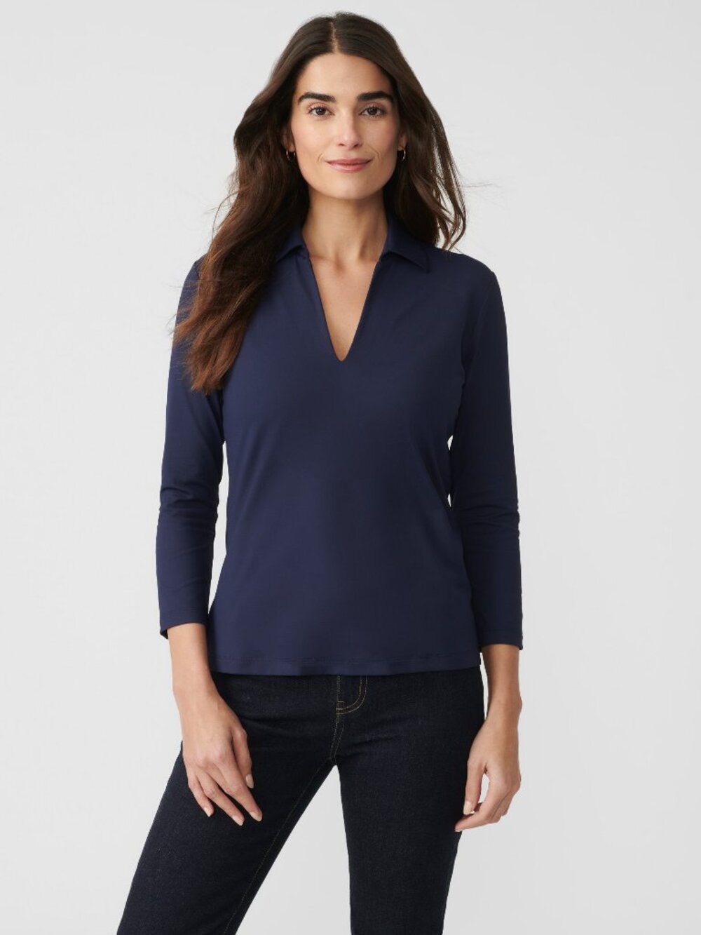 J McLaughlin Aida 3/4 Sleeve Top - Winter Navy NEW